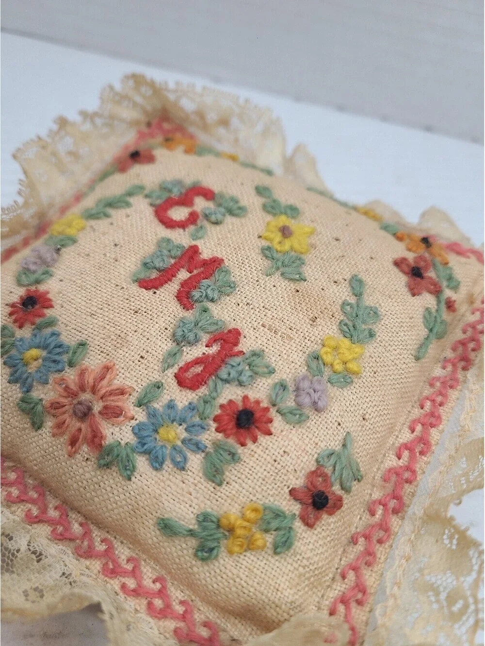 Vintage Hand Embroidered 5